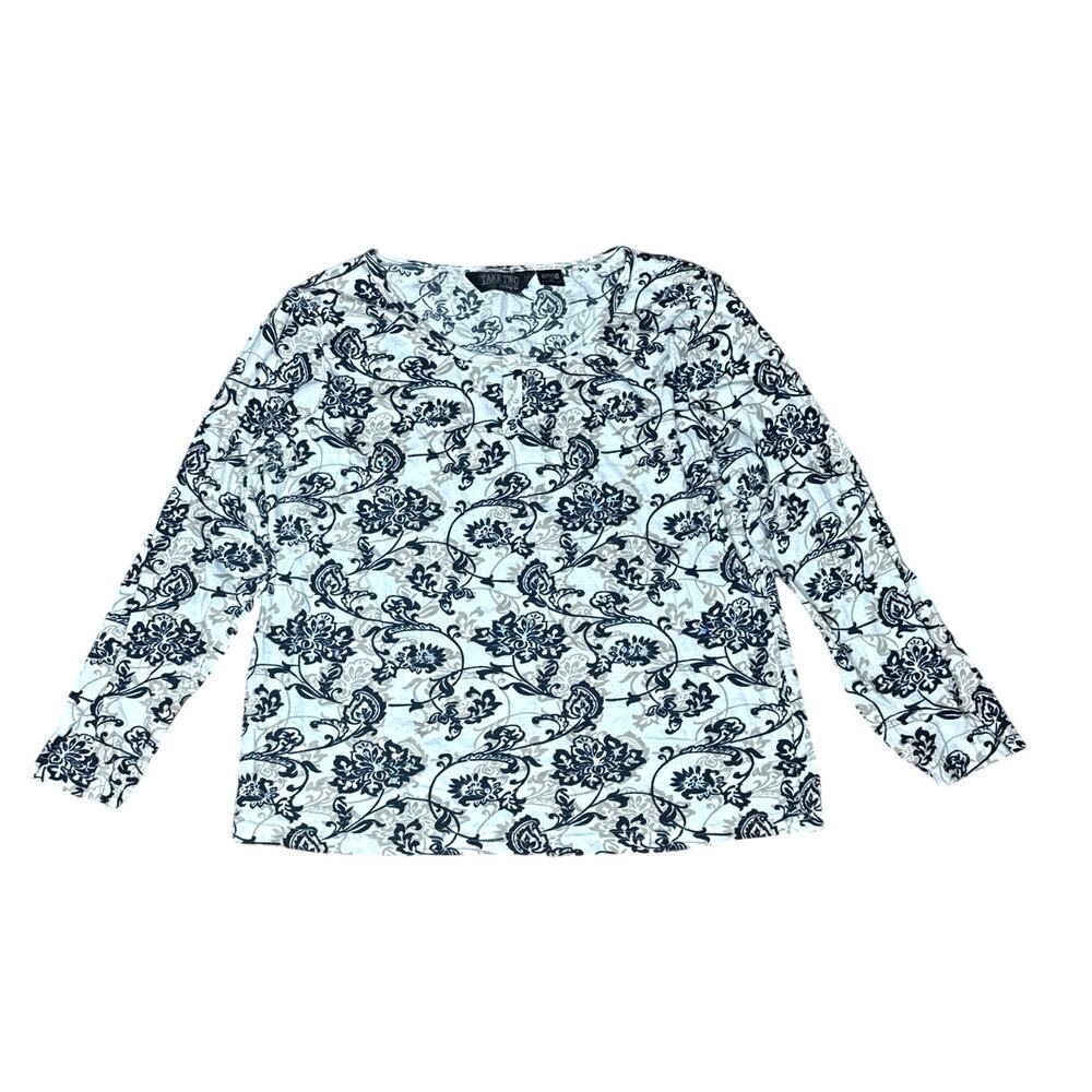 Take Two Clothing Co Women’s XL Floral Long Sleeve Top 100% Cotton